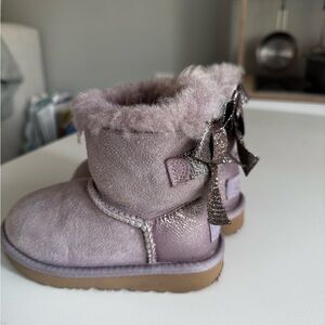 UGG Pink Fur-Lined Boots with Bows